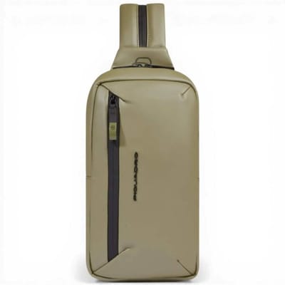Piquadro Monospalla C2ow Unisex Green Water-resistant met iPad Mini Deur