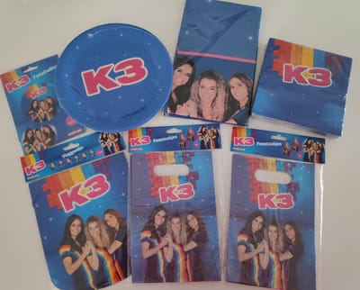 K3 Feestpakket - 20 Servetten - Tafelkleed - Slinger- Folieballon - 8 Borden - 8 Feestzakjes