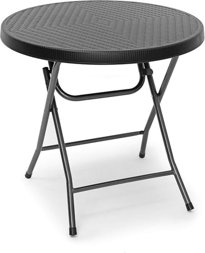 Ronde inklapbare tuintafel voor buiten en binnen - 80 cm diameter - zwart