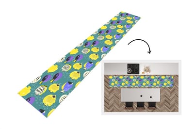 Keukenloper - Loper keuken - Patronen - Vissen - Water - 300x50 cm - Keukenloper vinyl