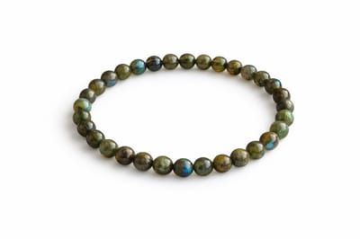 Labradoriet Armband 6 mm Kralen – Diameter 17 cm – Natuurlijke Edelsteen Armband - Natuursteen Sieraad voor Dames en Heren