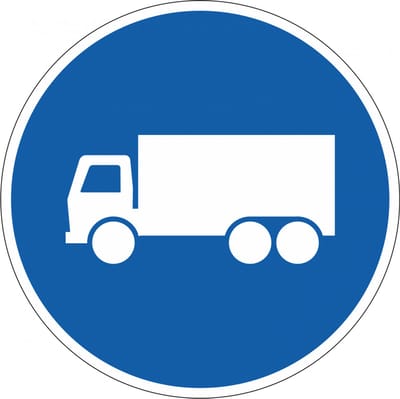 Rijstrook vrachtauto's sticker, F21 50 mm - 10 stuks per kaart