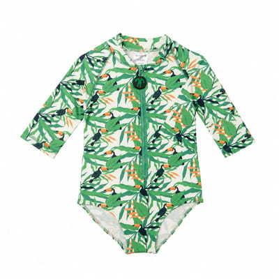 Ducksday - Zwempak - UV-werend - UPF50+ - met korte mouwen - Toucan - 4 jaar - 98/104