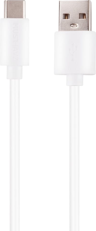 Musthavz to Go USB-A naar USB-C Kabel – 1 Meter – Wit – Snellaad- en Datakabel