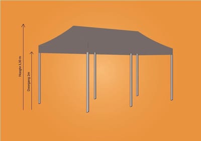 Plooitent 3x6 - Vouwtent 3x6 - Easy Up 3x6 - ALU - Kleur: ZAND INCL ZIJWANDENSET