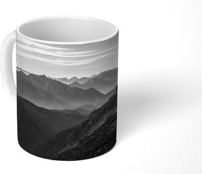 Mok - Koffiemok - Bergen - Natuur - Mist - Mokken - 350 ML - Beker - Koffiemokken - Theemok