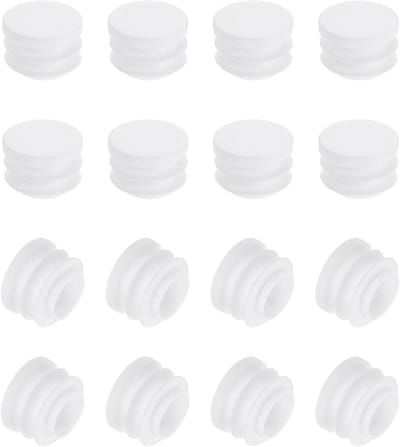 Ronde Kunststof Stops - Inlegdoppen Buisdoppen - Meubels Beschermen - Waterdicht en Stevig - 19mm Binnendiameter - Wit