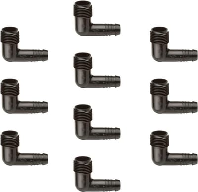 10x 1/2 Inch EZ-Buis Schroefverbinding Elleboog met Schroefdraad voor Sproeiers en PVC