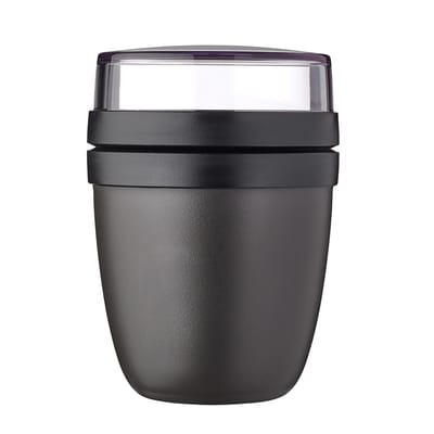 Mepal Lunchpot mini Ellipse - 300 ml - Yoghurt en Muesli beker to go - Geschikt voor vriezer. magnetron en vaatwasser - Nordic black