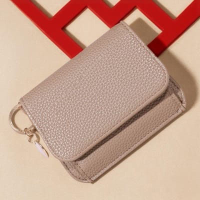 Nouveau Portefeuille pour Femmes Style Coréen, Couleur Unie Simple Porte-Monnaie Portable Sac de Rangement pour Cartes de Crédit kaki