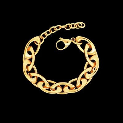 Victoria Valenza Goudkleurige RVS Markiesvormige Schakelarmband - Armband - Goudkleurig - RVS - Schakelarmband