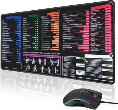 Grote Muismat met Italiaanse Snelle Aansluitingen, 300 x 800 x 3 mm, Antislip en Comfortabel voor Gaming, Thuiswerk en Kantoorgebruik
