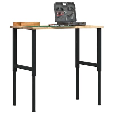 vidaXL - Werkbank - 100x60x(71,5-98) - cm - massief - eikenhout