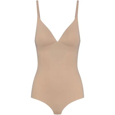 Bye Bra Corrigerende String Bodysuit, zonder Beugel, Stevige Correctie, Shapewear String Body, Beige, S