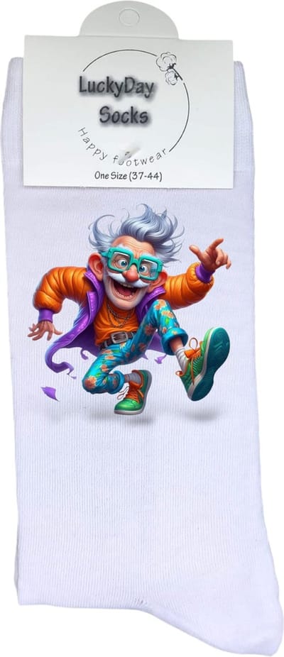 Funky opa - verjaardag cadeau - Moederdag - Vaderdag - opkikkertje - kerst cadeau sokken - hippe opa - Sokken waar je vrolijk van wordt - leuke sokken voor heren en dames - leuk cadeau - maat 37-44