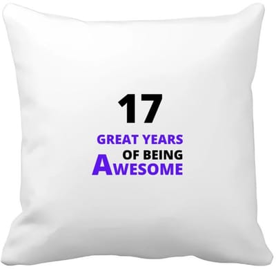 Akyol - 17 great years of being awesome Kussen hoes - Hoera 17 jaar - iemand die 17 jaar is geworden - verjaardagscadeau - verjaardag - cadeau - kado - geschenk - gift - goeie jaren - 40 bij 40 cm