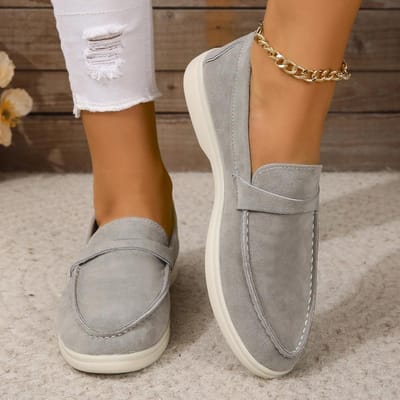 Klassieke Hete Verkoop Nude Luxe Platte Heren Casual Schoenen Comfortabele Instappers Loafers Schoenen Hoge Kwaliteit Kinder Suède Wandelschoenen Vrouw 42 grijze kleur