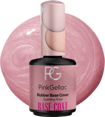 Pink Gellac Base Coat Gellak - Rubber Base Cover Sparkling Rose - Gel Nagels Producten - 15ml