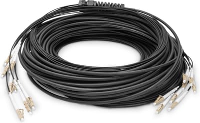 Digitus DK-24338U030BK-BBB Glasvezel Optische vezel Aansluitkabel 30 m Zwart [8x LC-/UPC-stekker - 8x LC-/UPC-stekker] 50/125 µ Multimode OM4