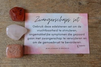 Zwangerschaps - vruchtbaarheid set, Maansteen, Rozenkwarts, Carneool edelstenen set - Perfect cadeau voor vrouwen - Inclusief uitleg - Spiritueel - Pregnancy - 100% NATUURLIJK
