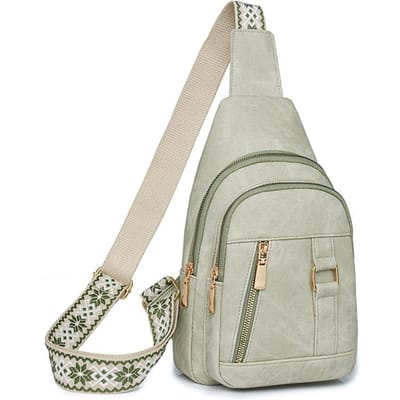 Nouveau Sac Rétro Sac Poitrine Femme Grande Capacité Sac Poitrine Femme Simple et Tendance Sac Bandoulière Sac Poitrine Femme beige