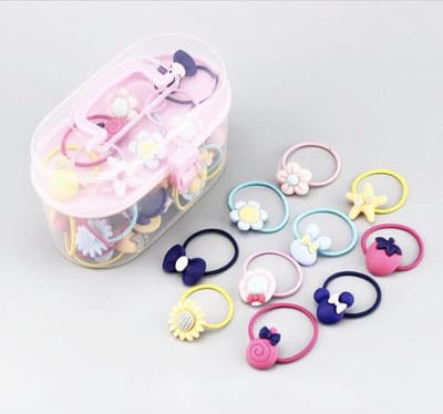 WiseGoods Haarelastiekjes Voor Meisjes - Haarelastiek - Elastiekjes Haar in Roze Bewaardoos - Haar Accessoires - 40 Stuks