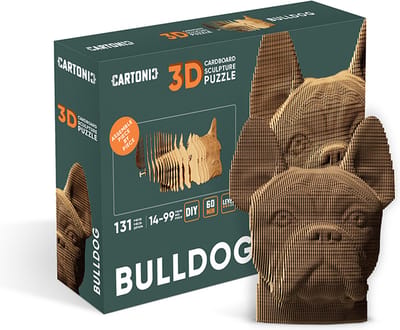 CARTONIC- 3D puzzel- Bulldog- 3D- Puzzel- Speelgoed- kinderen- DIY- cadeau- Dieren-hond