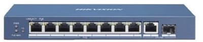 Switch 10 Poorten met 8 PoE en 1 SFP - Gigabit Hub