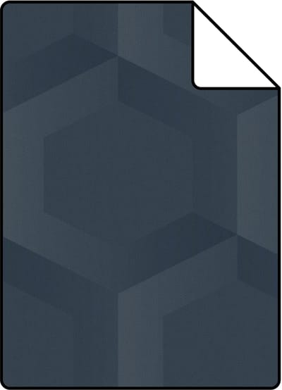 Proefstaal Origin Wallcoverings behang 3d hexagon motief donkerblauw - 26,5 x 21 cm - 348022-S
