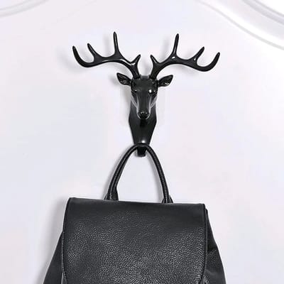 Hertengewei Wandkapstok - Stijlvolle Decoratie met Levensecht Rendierhoofd - Muurhaak voor Sleutels en Accessoires