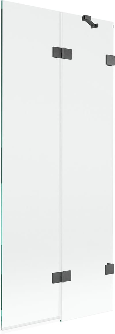Mexen Lunar badwand 2-delig rechts 80 x 150 , transparant, gepolijst grijs - 897-080-100-66-00-P