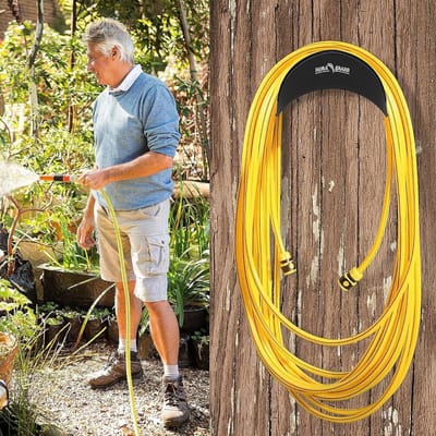 29cm metalen slanghanger - wandmontage houder voor anticorrosieve slang - zwart Tuinslang haspel
