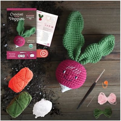 Crochet Your Veggies Amigurumi Kit Radish - Crochet Your Veggies Amigurumi Kits - Ltd. Schiffer Publishing