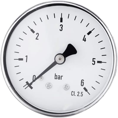 Allecto - Drukmeter - 0-6 Bar - Voor Hydraulische Toepassingen - 1/4