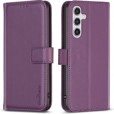 BINFEN Hoesje - Geschikt voor Samsung Galaxy A15 Hoesje - BINFEN Color Book Case - Paars