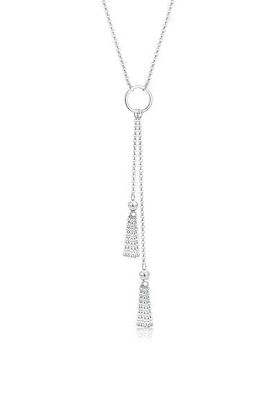 Elli - Halsketting - Dames Y-Ketting Laagje Geo Cirkel Bol in 925 Sterling Zilver - Dames