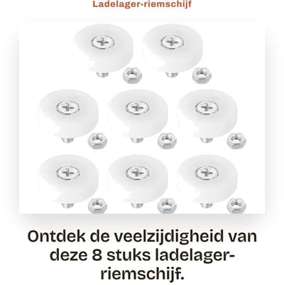 Dailygoods- Ladlager 8 Stuks - Riemschijf - Laderol - Reservewielen - M6 x 1 - Duurzaam Materiaal - Verbeterde Sterkte - Ladewielen