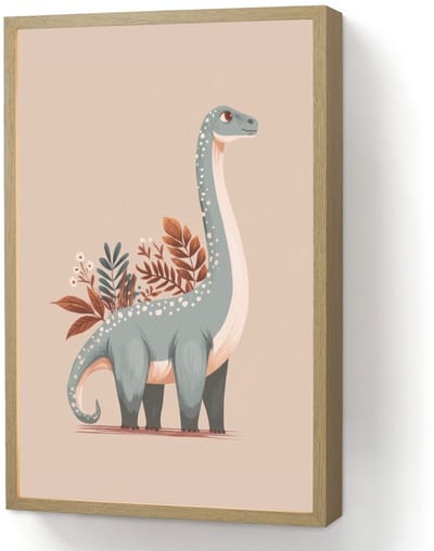 Wandlamp 40x60 cm - Oplaadbaar - Dinosaurus - Planten - Beige - Wandlampen binnen woonkamer - Slaapkamer lamp - Decoratieve nachtlamp - Vloerlamp draadloos