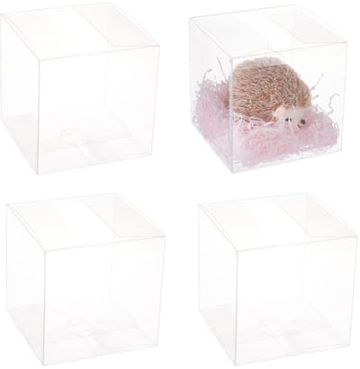 JHUBERS- Geschenkdoosjes 10 stuks - Doorzichtige PVC - Vierkante verpakking - Bruiloft/Valentijnsdag - Transparant - 15 x 15 x 15 cm - Cadeauverpakking