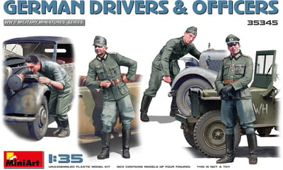 MiniArt Modelbouwpakket Militaire voertuigen - 35345 German Drivers - Officers Plastic - 1:35 - Modelbouw