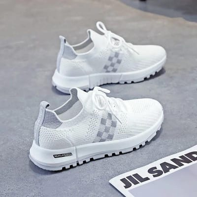 Sneaker Dames Modieuze Kokosschoenen Mesh Ademend Zachte Zool Hardloopschoenen Witte Schoenen 40 white