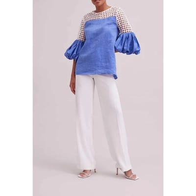 Anne Fontaine Sarriette Denim Blue Maat: 36 | Blouses Outlet | Dames | Blauw