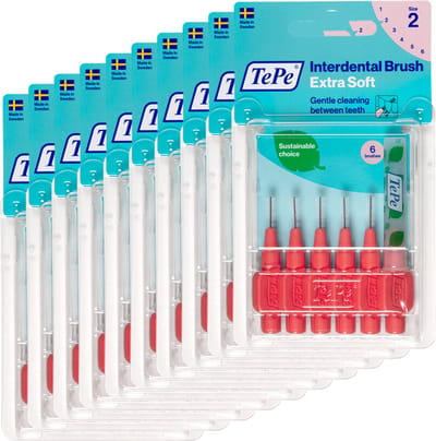 Tepe X Zacht Ragers - Interdentale Borstels 0.5mm Lichtrood Voordeelverpakking