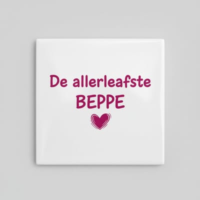 “De Allerleafste Beppe” Tegel 15×15 cm – Friese Oma Waardering Keramisch Cadeau