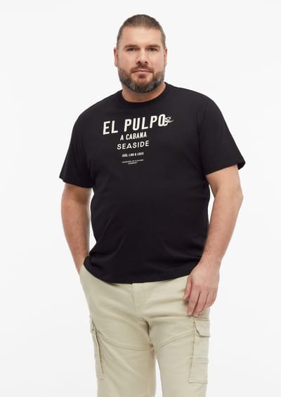 Zachte katoen T-shirt met print aan de voorkant en geribbelde ronde hals s.Oliver
