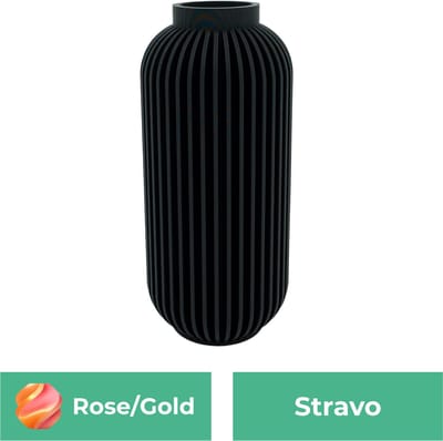 Stravo moderne vaas – Decoratieve vaas - Roze / Goud - 3d geprinte vaas – geschikt voor droogbloemen - 20CM