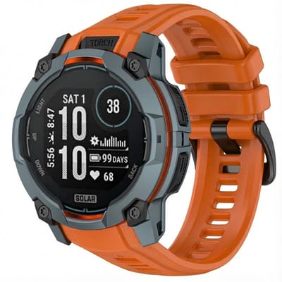 Siliconen bandje - geschikt voor Garmin Instinct 3 Amoled / Solar 50mm - gespsluiting - oranje
