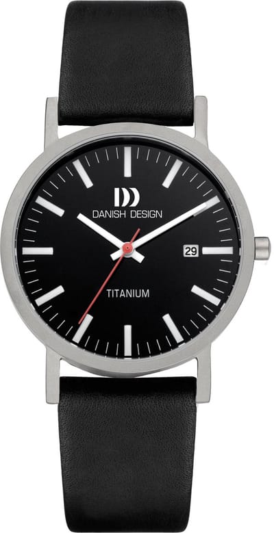 Danish Design Rhine - Horloge Heren - Zilver/Zwart- Luxe - Analoog - Rond - Leer - 35 mm - Quartz