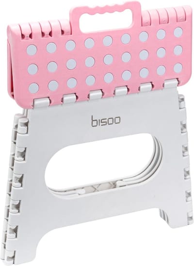 Opstapje voor Kinderen Roze 22cm - Opvouwbare Antislip Kruk - Peuters Krukje voor Zindelijkheidstraining