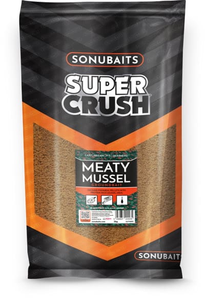 Sonubaits Super Crush Meaty Mussel Mix – Vismeel Lokvoer met Mosselmeel voor Karper en F1